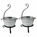 Next2Nature 7065 GAL S-2 Galvanized Steel Planter with Iron Stand - Set of 2 NE2436148